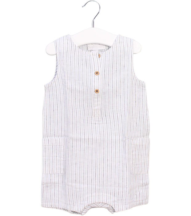 A White Rompers from The Little White Company in size 12-18M for boy. (Front View)