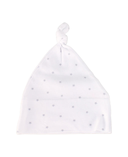 A White Beanies from The Little White Company in size 0-3M for neutral. (Front View)