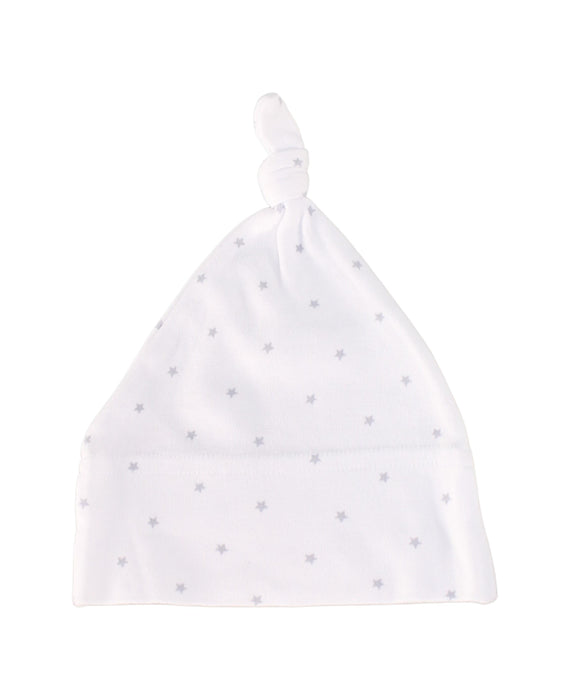 A White Beanies from The Little White Company in size 0-3M for neutral. (Back View)