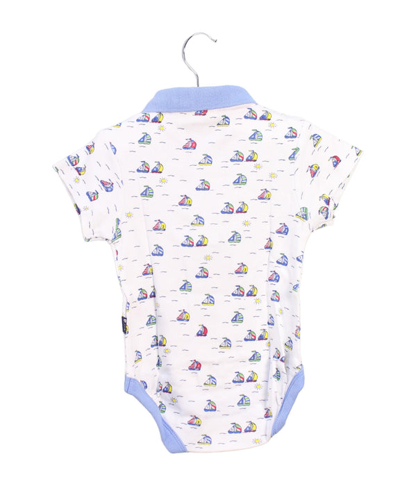 A Blue Short Sleeve Bodysuits from Jojo Maman Bébé in size 6-12M for boy. (Back View)