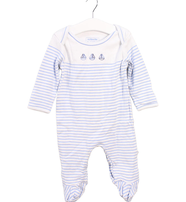 A Blue Onesies from Jojo Maman Bébé in size 6-12M for boy. (Front View)