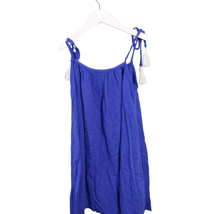 A Blue Sleeveless Dresses from Le Petit Society in size 3T for girl. (Back View)