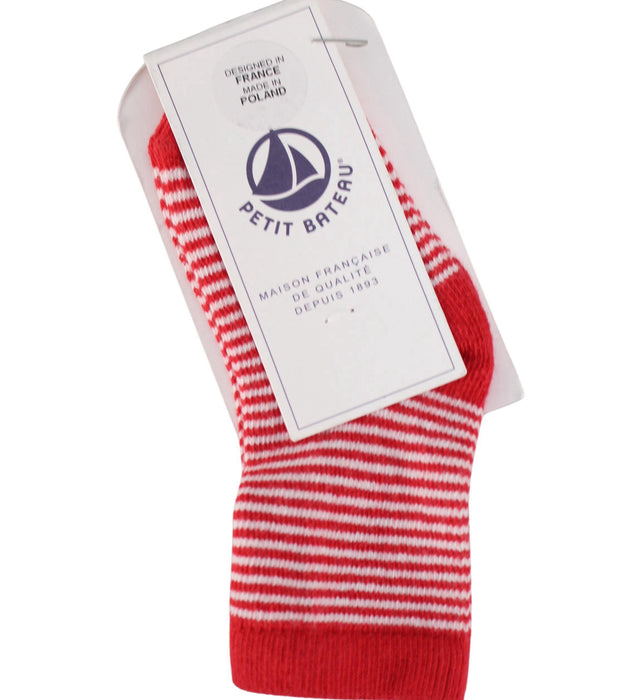 A Red Socks from Petit Bateau in size 0-3M for boy. (Front View)