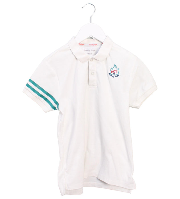 A White Short Sleeve Polos from Moody Tiger in size 10Y for boy. (Front View)