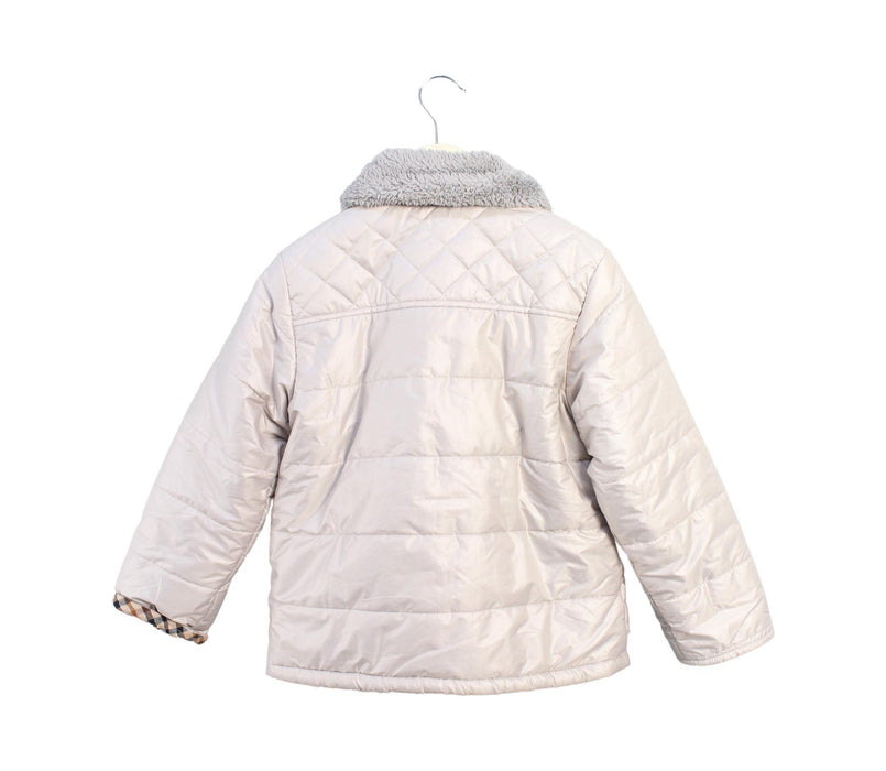 A White Puffer/Quilted Jackets from Daks in size 6T for neutral. (Back View)