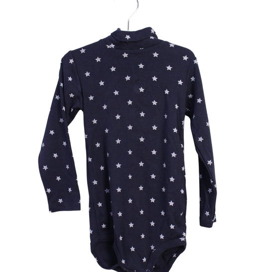 A Navy Long Sleeve Bodysuits from Petit Bateau in size 18-24M for girl. (Front View)