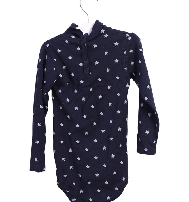 A Navy Long Sleeve Bodysuits from Petit Bateau in size 18-24M for girl. (Back View)