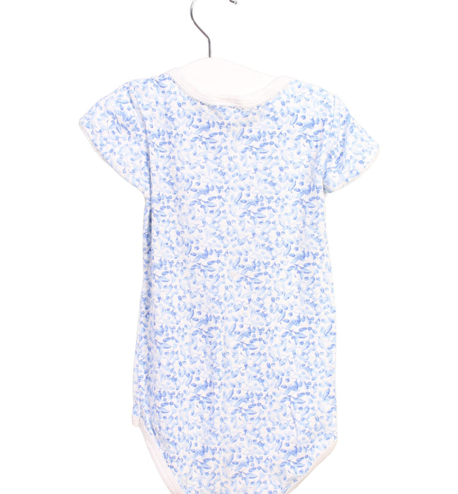 A Blue Short Sleeve Bodysuits from Petit Bateau in size 18-24M for girl. (Back View)