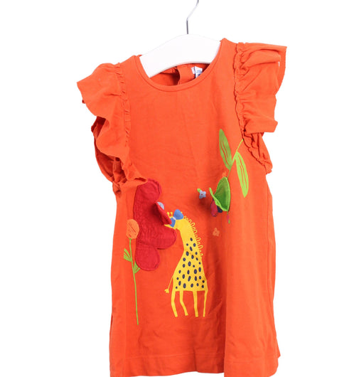 A Orange Sleeveless Dresses from Mayoral in size 18-24M for girl. (Front View)