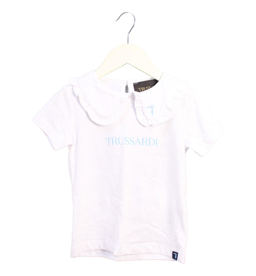 A Ivory Short Sleeve Tops from Trussardi in size 2T for girl. (Front View)