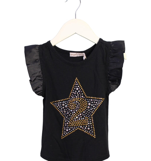A Black Sleeveless Tops from Angel's Face in size 2T for girl. (Front View)