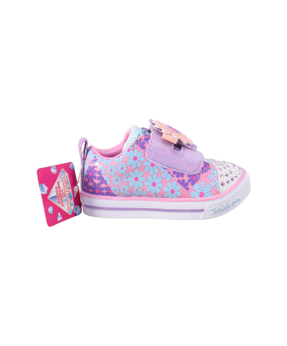 A Pink Sneakers from Skechers in size 12-18M for girl. (Back View)