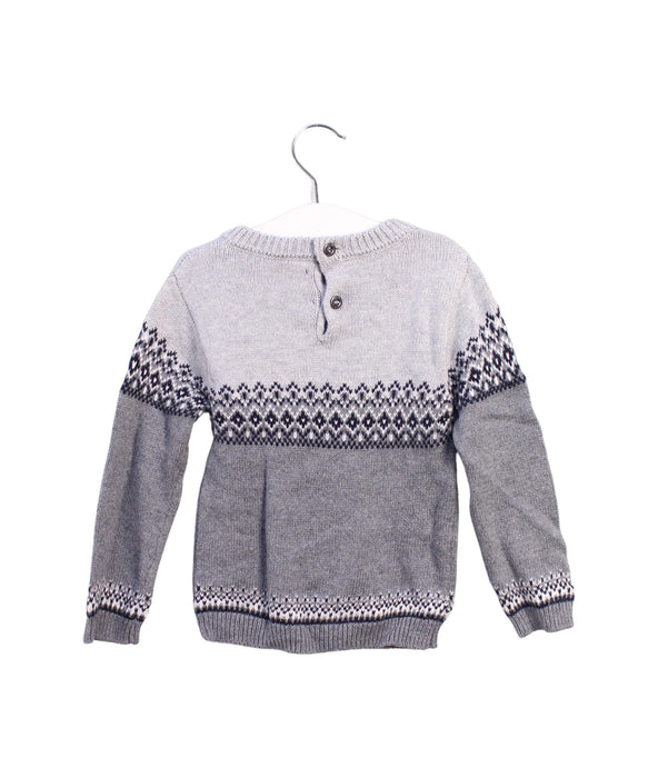 A Grey Knit Sweaters from Jacadi in size 2T for girl. (Back View)