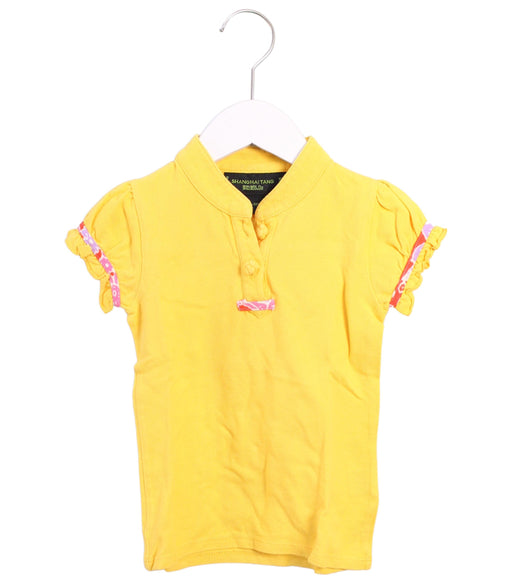 A Yellow Short Sleeve Polos from Shanghai Tang in size 2T for girl. (Front View)