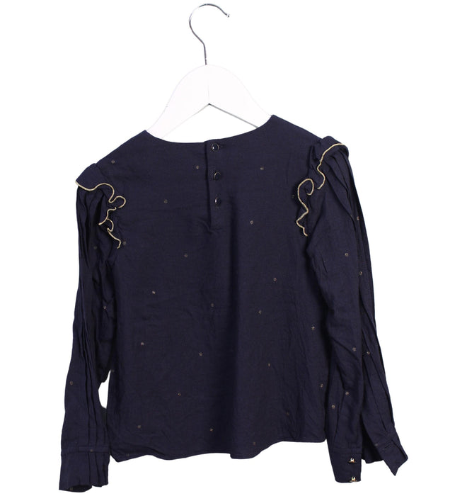 A Navy Long Sleeve Tops from Jacadi in size 4T for girl. (Back View)