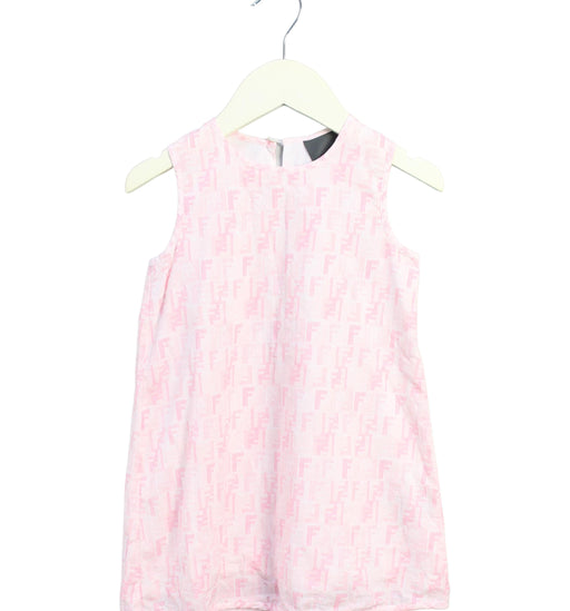 A Pink Sleeveless Dresses from Fendi in size 2T for girl. (Front View)