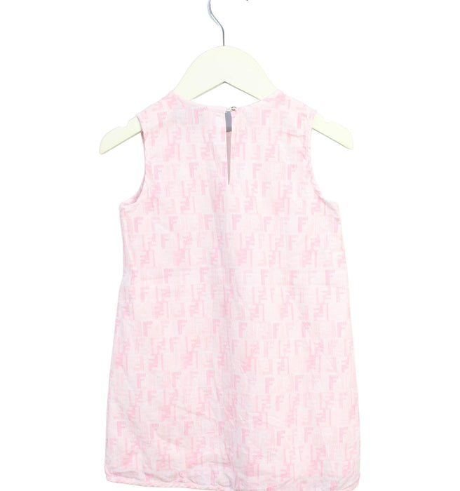 A Pink Sleeveless Dresses from Fendi in size 2T for girl. (Back View)