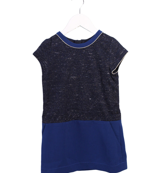 A Navy Short Sleeve Dresses from Chloe in size 4T for girl. (Front View)