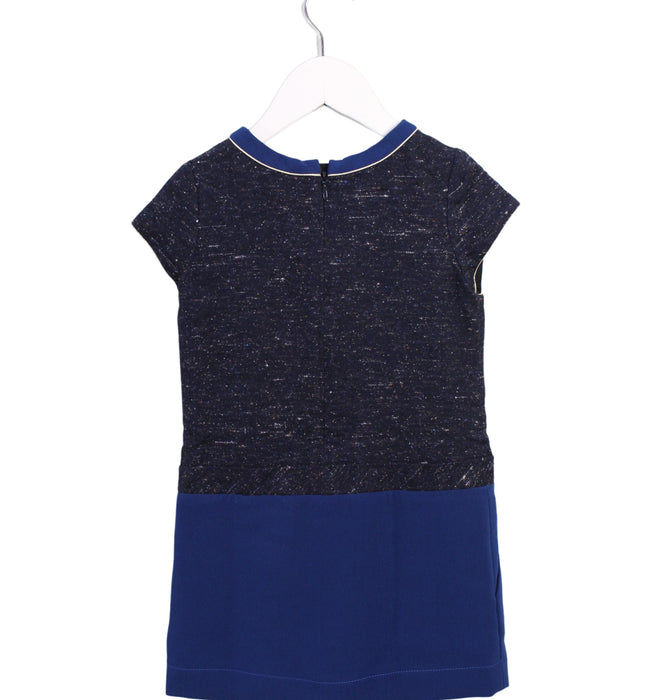 A Navy Short Sleeve Dresses from Chloe in size 4T for girl. (Back View)