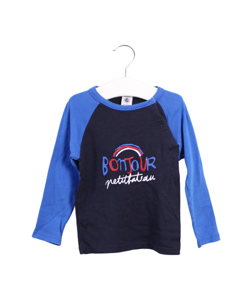 A Blue Long Sleeve Tops from Petit Bateau in size 2T for boy. (Front View)