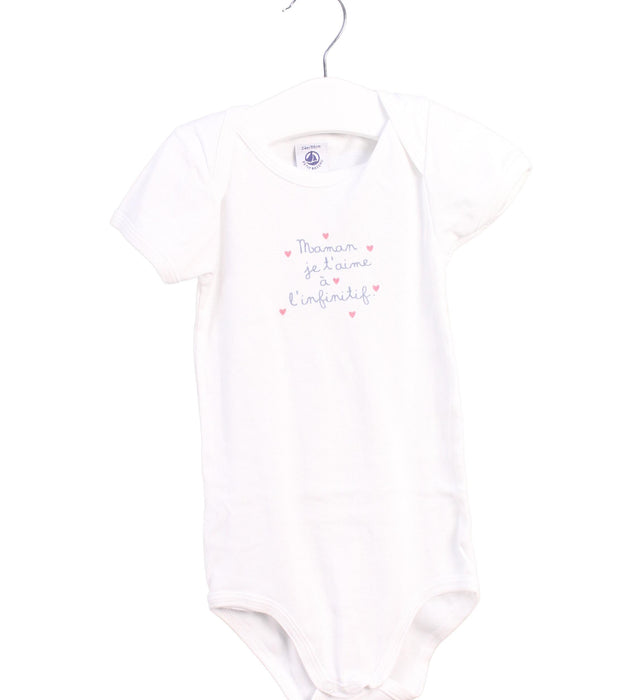 A White Short Sleeve Bodysuits from Petit Bateau in size 18-24M for girl. (Front View)