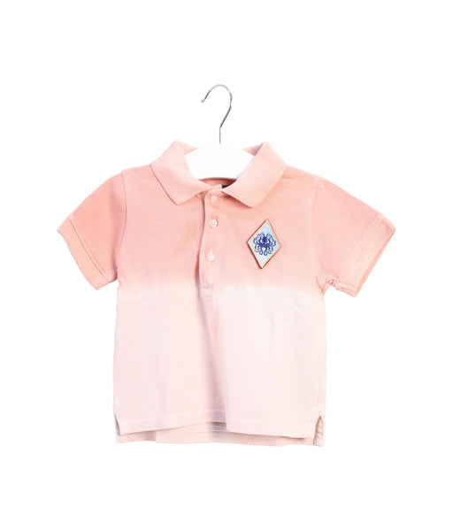 A Pink Short Sleeve Polos from Velveteen in size 6-12M for girl. (Front View)