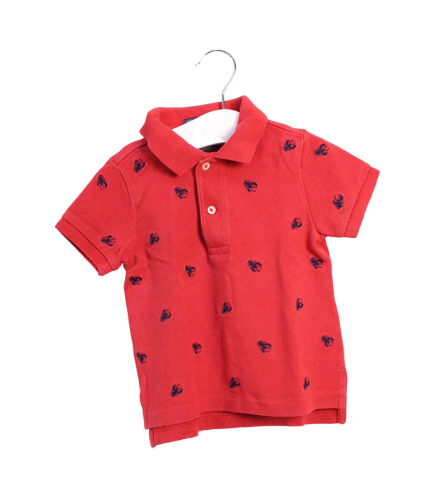 A Red Short Sleeve Polos from Polo Ralph Lauren in size 6-12M for boy. (Front View)