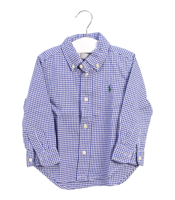 A Blue Shirts from Ralph Lauren in size 12-18M for boy. (Front View)