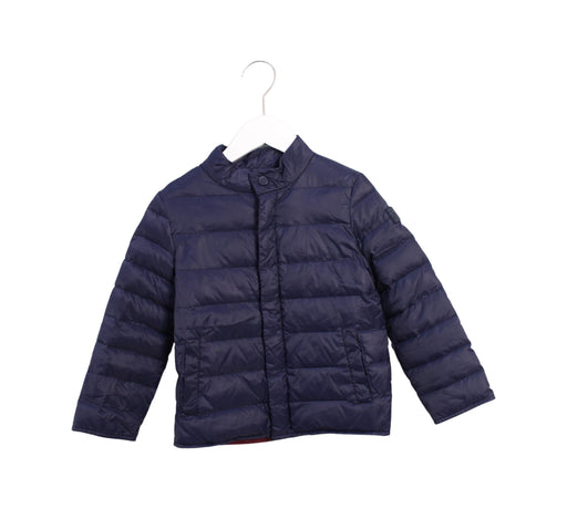 A Navy Puffer/Quilted Jackets from Jacadi in size 6T for boy. (Front View)