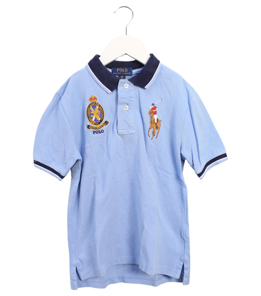 A Blue Short Sleeve Polos from Polo Ralph Lauren in size 8Y for boy. (Front View)