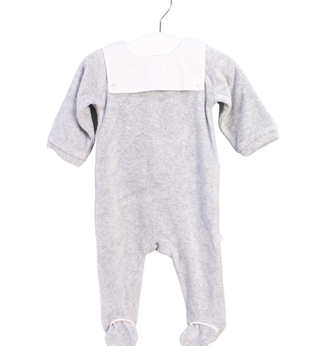 A Grey Onesies from Jacadi in size 0-3M for girl. (Front View)