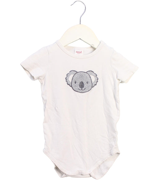 A White Bodysuits from Seed in size 6-12M for boy. (Front View)