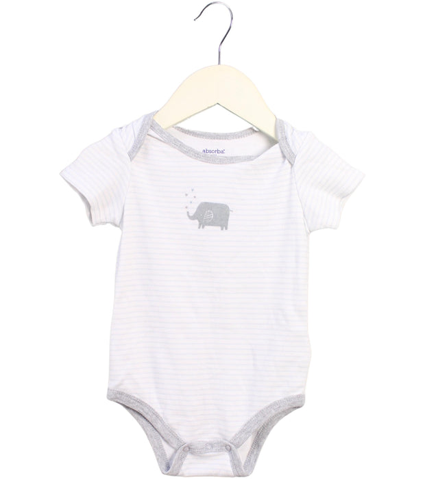 A White Short Sleeve Bodysuits from Absorba in size 12-18M for boy. (Front View)