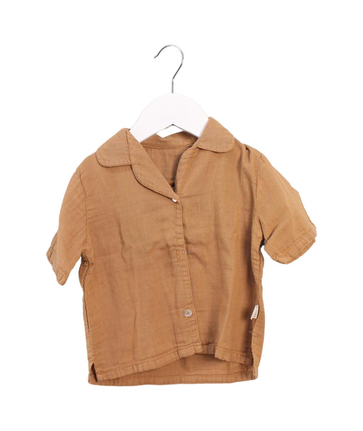 A Brown Shirts from Poudre Organic in size 6-12M for girl. (Front View)