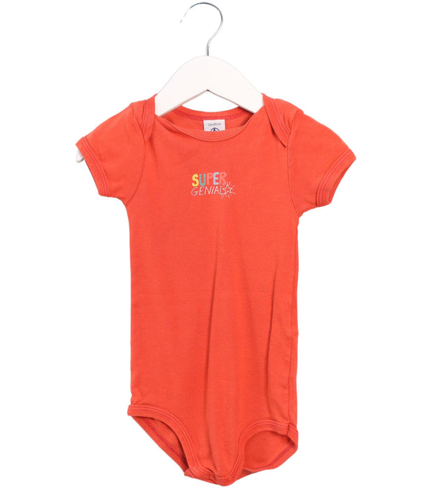 A Orange Short Sleeve Bodysuits from Petit Bateau in size 18-24M for girl. (Front View)