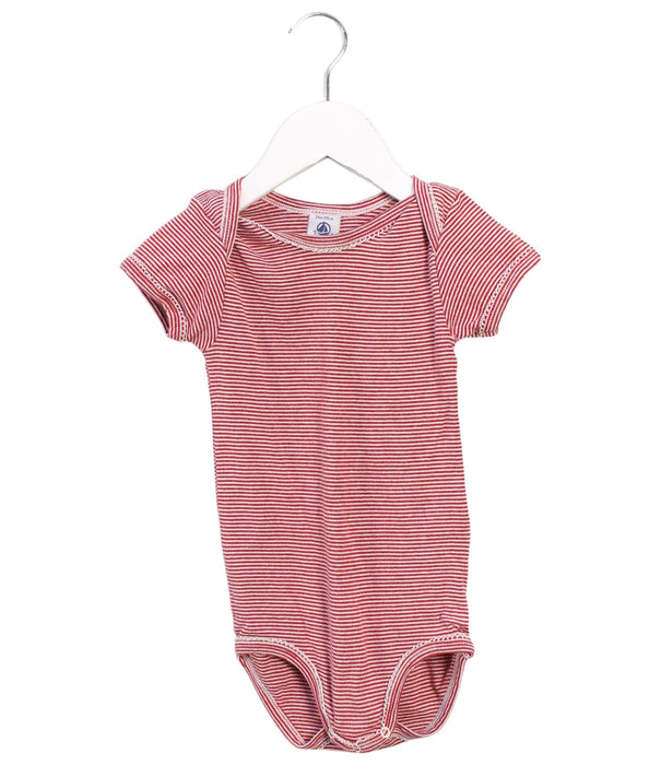 A Red Short Sleeve Bodysuits from Petit Bateau in size 3T for girl. (Front View)