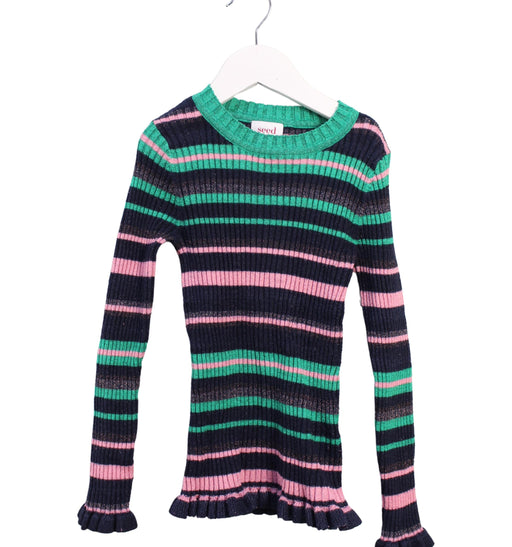 A Multicolour Knit Sweaters from Seed in size 7Y for girl. (Front View)