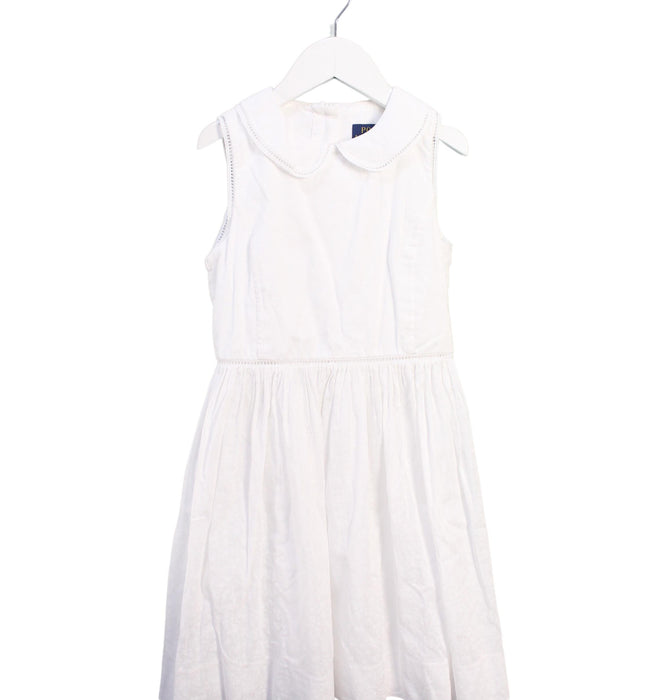 A White Sleeveless Dresses from Polo Ralph Lauren in size 7Y for girl. (Front View)