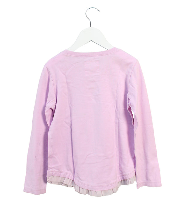 A Pink Long Sleeve Tops from Miki House in size 7Y for girl. (Back View)