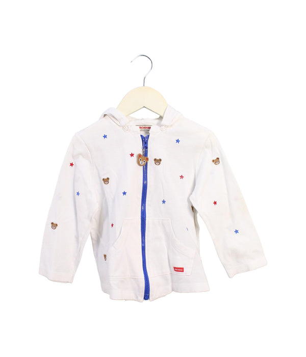 A White Lightweight Jackets from Miki House in size 2T for girl. (Front View)