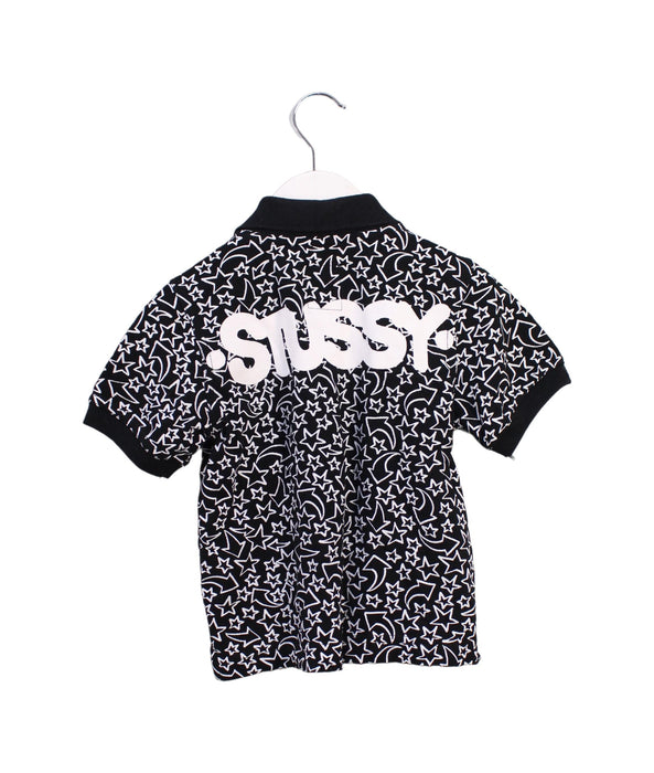 A Black Short Sleeve Polos from Stussy in size 3T for boy. (Back View)