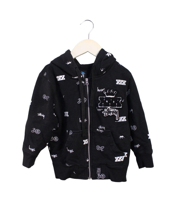 A Black Lightweight Jackets from Stussy in size 3T for boy. (Front View)