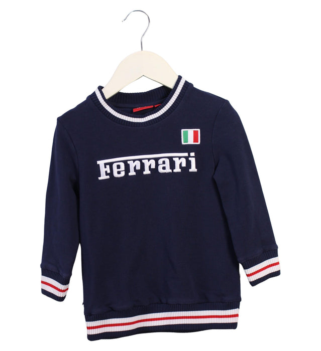 A Navy Crewneck Sweatshirts from Ferrari in size 2T for boy. (Front View)