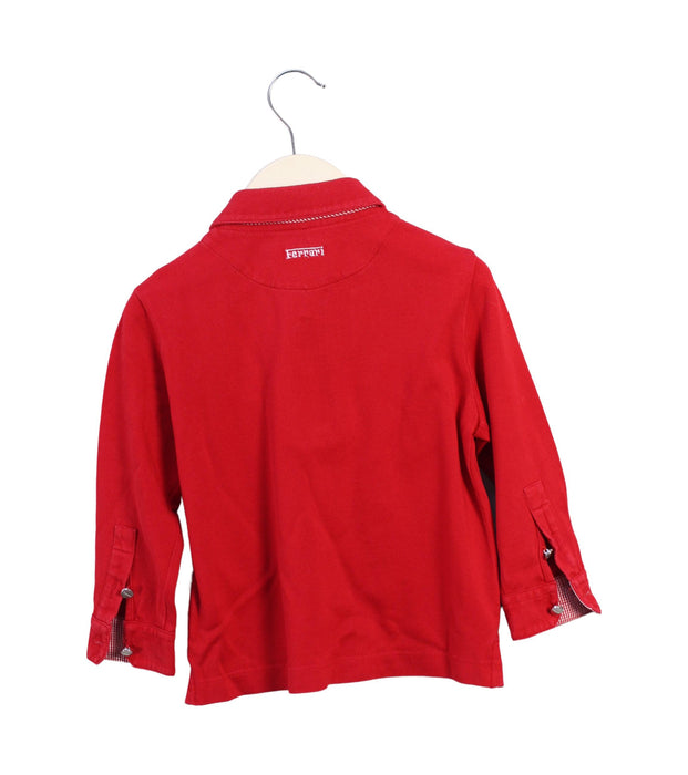 A Red Long Sleeve Polos from Ferrari in size 2T for boy. (Back View)