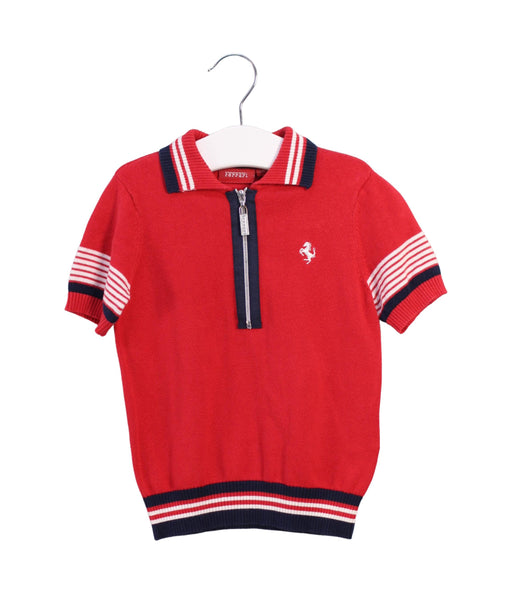 A Red Short Sleeve Polos from Ferrari in size 6-12M for boy. (Front View)