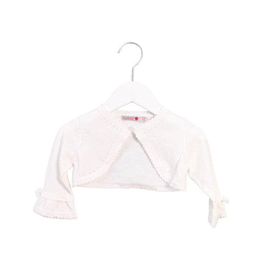 A White Cardigans from Boboli in size 12-18M for girl. (Front View)