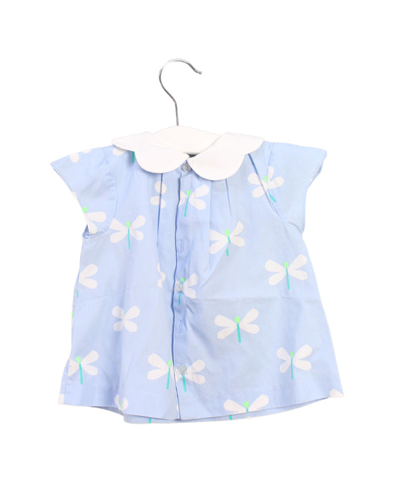 A Blue Short Sleeve Tops from Jacadi in size 12-18M for girl. (Back View)