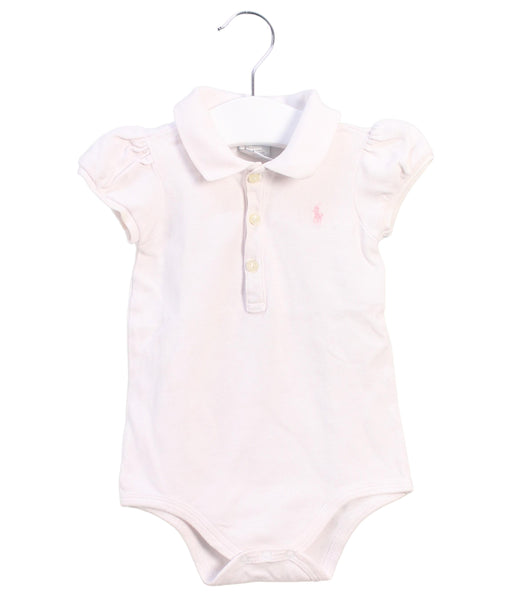 A White Short Sleeve Bodysuits from Ralph Lauren in size 6-12M for girl. (Front View)