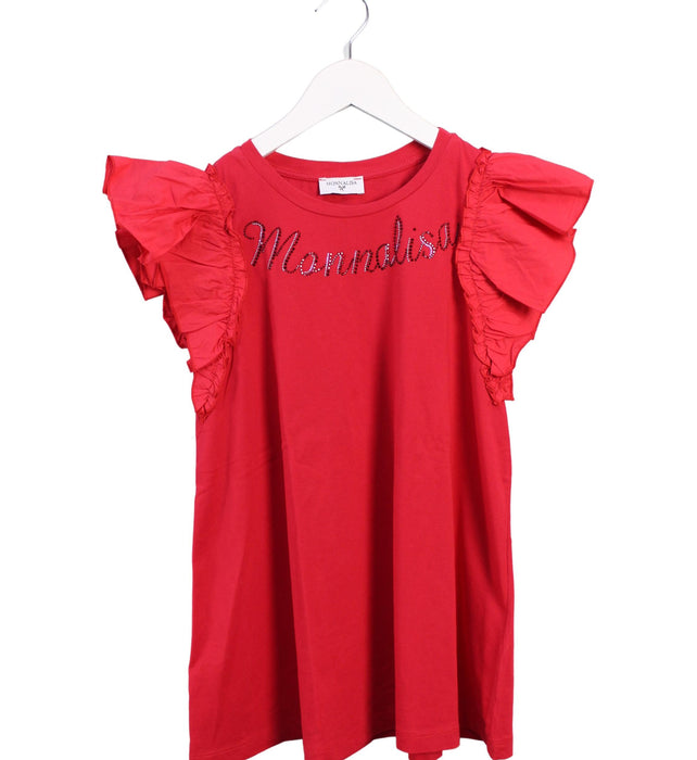 A Red Short Sleeve Tops from Monnalisa in size 10Y for girl. (Front View)