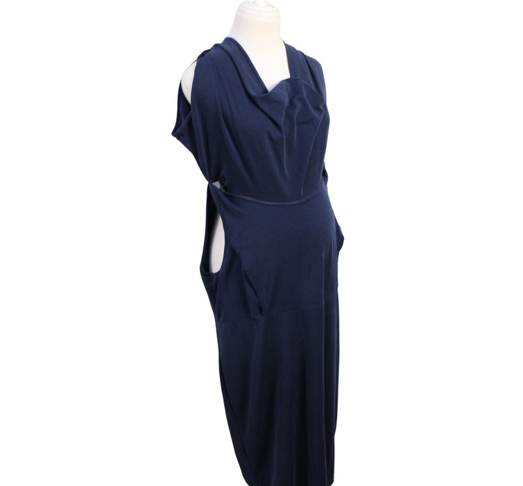 A Navy Short Sleeve Dresses from Jojo Maman Bébé in size L for maternity. (Front View)